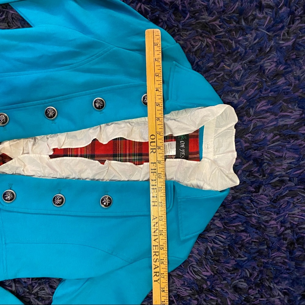 Turquoise Blazer with removable Ruffle - Picture 7 of 13
